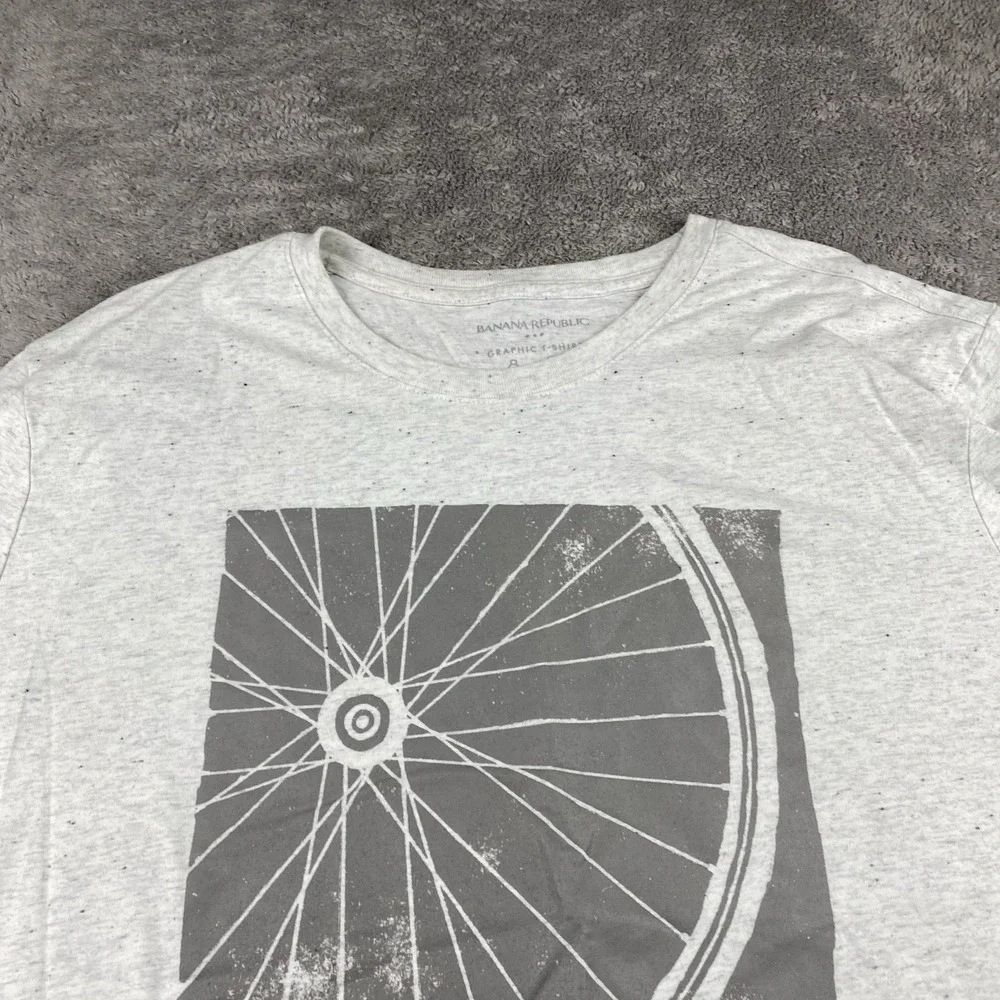 Banana‎ Republic T Shirt Men Bicycle Diagram Graphic Mens XXL Tall Gray